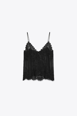 ZW COLLECTION LACE CAMISOLE TOP - Zara фото 6