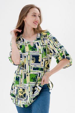 Туника женская из кулирки Полина цитрусовый микс - Амадэль фото 8