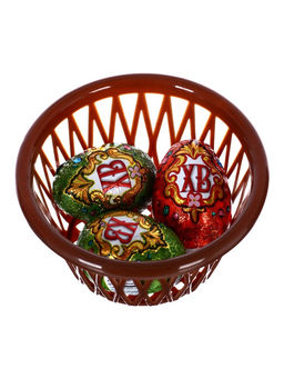 Пасхальный набор 120 г: Курочка 75 г + 3 яйца в корзинке