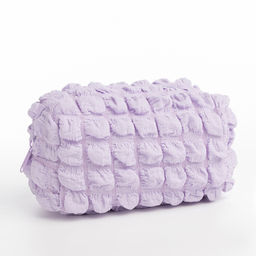 Косметичка на молнии женская, с подкладом, маленькая, лавандовая