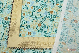 Штапель Премиум Цветочная зарисовка цв.бледная мята, ш.1.43м, вискоза-100%, 120гр/м.кв - Купава фото 4