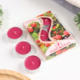 Набор свечей ароматических чайных «Ягоды», 3.8×1.6 см, 3.5 ч, 12 г, 6 шт.