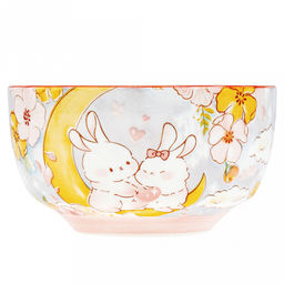 Зайки Пиала фарфоровая 550мл, д12,8х7,2см, с деколью, отводка (Китай) - Домашняя мода фото 2