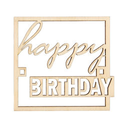 Цена за 5 шт. Топпер Happy Birthday,деревянный, 64х60 - Страна карнавалия фото 2