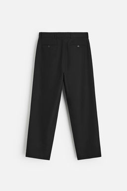 COTTON/WOOL PLEATED TROUSERS - Zara фото 7