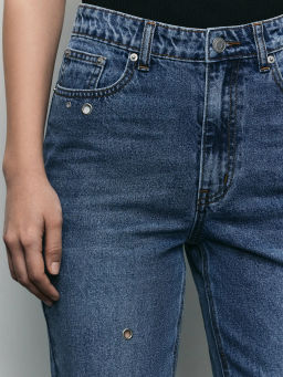 Джинсы straight с люверсами / Zarina фото 5