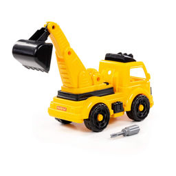 Конструктор-транспорт Автомобиль-экскаватор (32 элемента) ( жёлто-чёрный) (в коробке) - Полесье фото 3