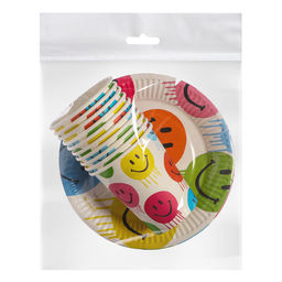 Набор бумажной посуды одноразовый «Смайл»: 10 стаканов, 10 тарелок