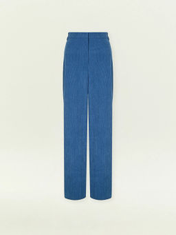 Вельветовые брюки прямого кроя на резинке, D461/brass - Emka фото 5