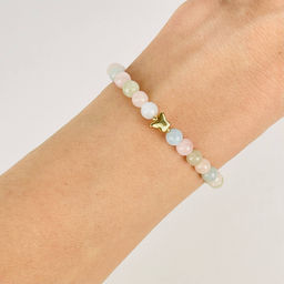 Браслет детский со вставкой Бабочка из Берилла микс 15 см