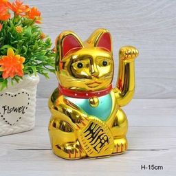 Фен-шуй сувенир Денежный кот 15 см / 0256A / уп 96/Манэко-кот