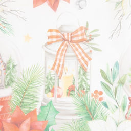 Тюль с подхватом и ламбрекеном Christmas red flowers 250х200см, 100% п/э, вуаль - Этель фото 3