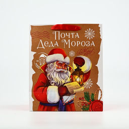 Цена за 2 шт. Пакет подарочный новогодний ламинированный «Почта Деда Мороза», M 26×30×9 см