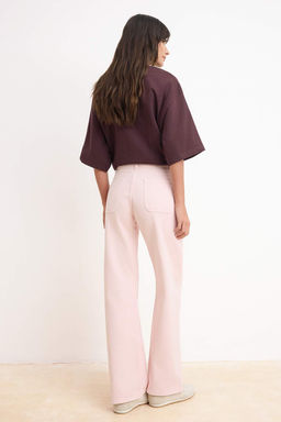 Pembe Cep Detayl? Yuksek Bel %100 Pamuk Wide Leg Jeans TWOSS26JE00168 - Trendyolmilla фото 4