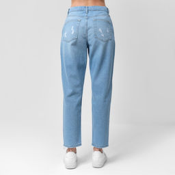 Джинсы женские мом MIST: Denim, размер (29) 44-46, голубые