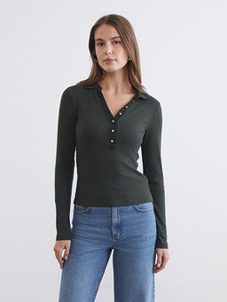 Polo Yaka Modal Kar???ml? Kad?n Ti??rt