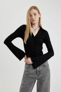 Coool Fitted Burumcuk Uzun Kollu Gomlek