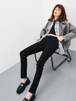 Утепленные женские джинсы зауженного кроя на флисе - Mossmore фото 23