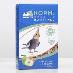 Корм Пижон для средних попугаев, с овощами и фруктами, 400 г
