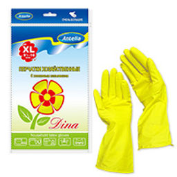 Перчатки резиновые с хлопком ДИНА большие/малые (S,M, L, XL) арт. 4949P/ 4956Р/4932Р/4925 Антелла