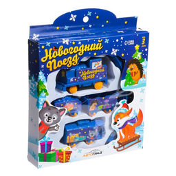 Железная дорога Новогодний поезд, работает от батареек, 3+