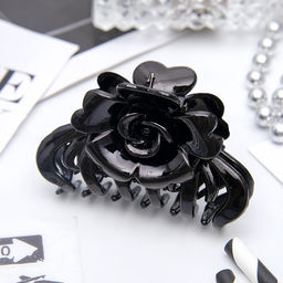 Цена за 12 шт. Крабик для волос «Ночка», роза, 6.8 см, матовый и глянец, МИКС