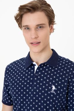U. S. Polo Assn Мужская темно-синяя футболка с воротником-поло - U.s. polo assn фото 2
