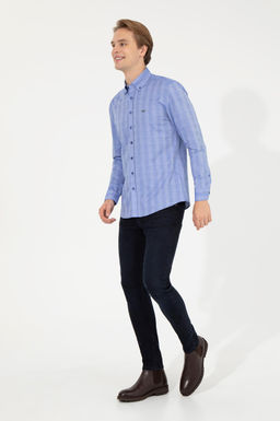 Erkek Mavi Uzun Kollu G_mlek