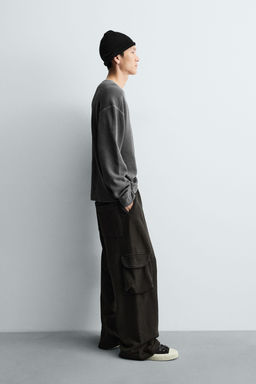 WASHED WAFFLE-KNIT T-SHIRT