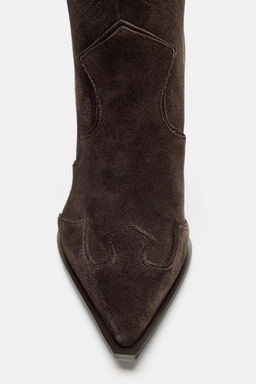 SPLIT SUEDE HEELED BOOTS - Zara фото 6
