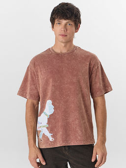 Футболка мужская коричневая с обработкой эйсид