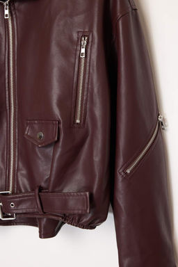 Kahverengi Oversize Kal?p Suni Deri Bomber Ince Ceket Mont TWOAW26MO00053 - Trendyolmilla фото 2