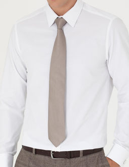 Beyaz Slim Fit Uzun Kollu Basic G_mlek