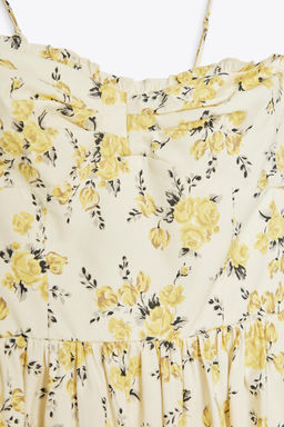 FLORAL PRINT POPLIN MIDI DRESS - Zara фото 8
