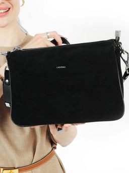LACCOMA сумка АС2061Ф-черный натуральная замша хлопок