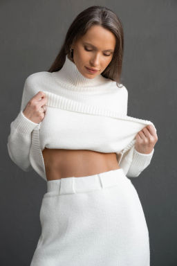 Вязаный костюм двойка КТв 821-1 Экрю - T.C.T фото 4