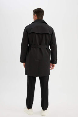 Водонепроницаемый тренч стандартного кроя на подкладке - Defacto фото 9