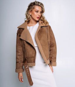 Куртка-дублёнка #БШ8818, бежевый