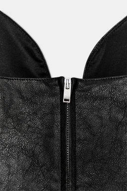 FAUX LEATHER STRAP TOP WITH BOW - Zara фото 5