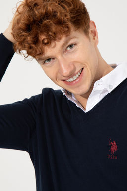 Свитер мужской U.S. Polo Assn хлопок темно-синий фото 13