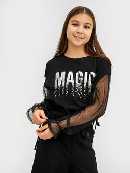 Блуза для девочек в черном цвете - Mark formelle фото 5