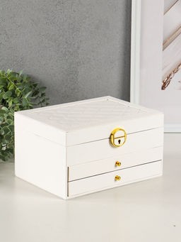 Шкатулка для украшений Miguel, 3 яруса, белая, 23×17.5×13.5 см