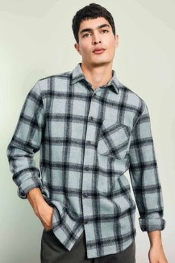 Regular Fit Kareli Oduncu Uzun Kollu Gomlek