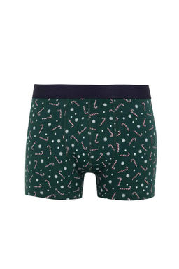 Новогодние боксеры-тройки стандартного кроя с тематикой Нового года - Defacto фото 8