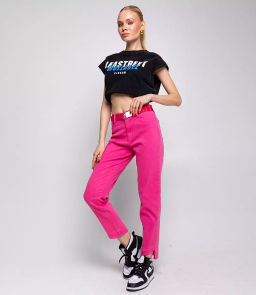 Джинсы #МСК8902, розовые