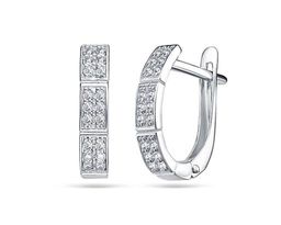 Серьги из серебра куб.циркон., В10-1033