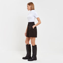 Футболка женская MINAKU SLIM FIT, белая, размер 44