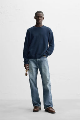 RELAXED FIT COTTON BLEND SWEATER