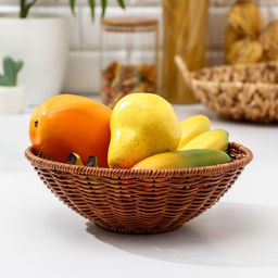 Корзинка для подачи Доляна Огайо, d=23 см, круглая, цвет коричневый фото 2