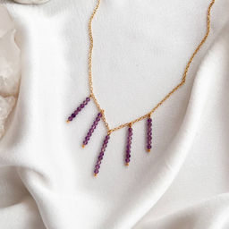 Колье на цепочке из Аметиста 45 см +